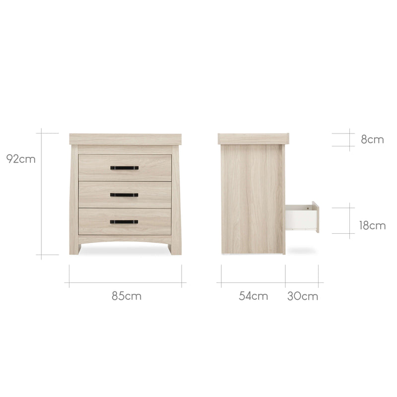 CuddleCo - Isla 3 Piece Nursery Furniture Set - Ash