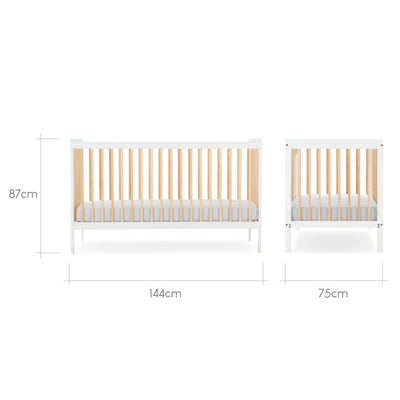 CuddleCo - Nola Cot bed - White / Natural