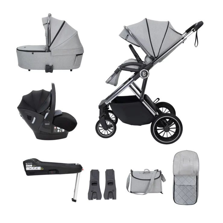 Chia Travel System Pecan with Base – Pearl Grey