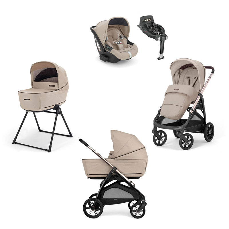 Inglesina Aptica Travel System with 360 base & reclining car seat (2025) - Pashmina Beige