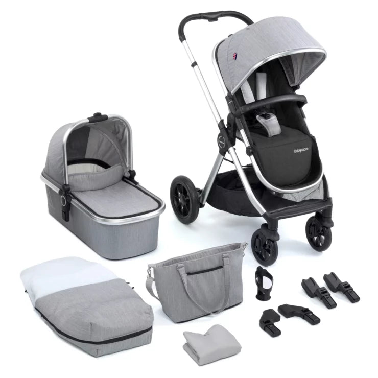 Memore V2 Pram Pushchair 11 Piece – Silver