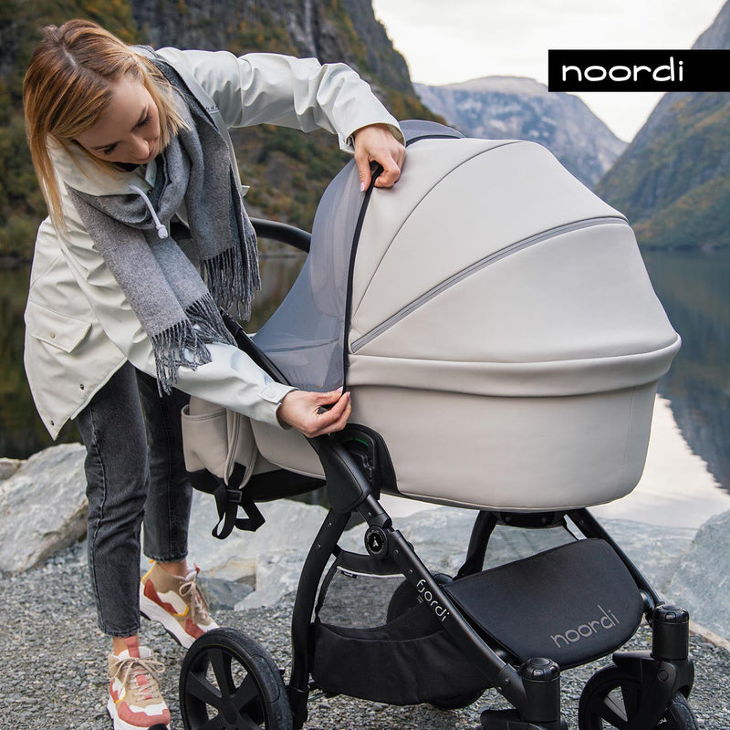 Noordi Fjordi Leather 2-in-1 Pram - Cloud