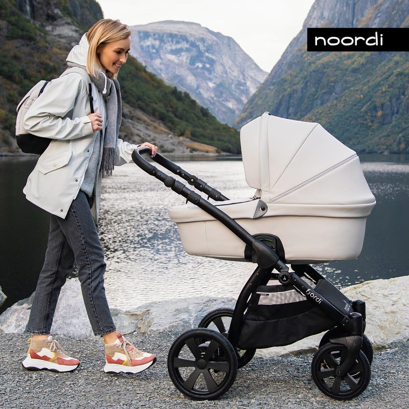 Noordi Fjordi Leather 2-in-1 Pram - Cloud