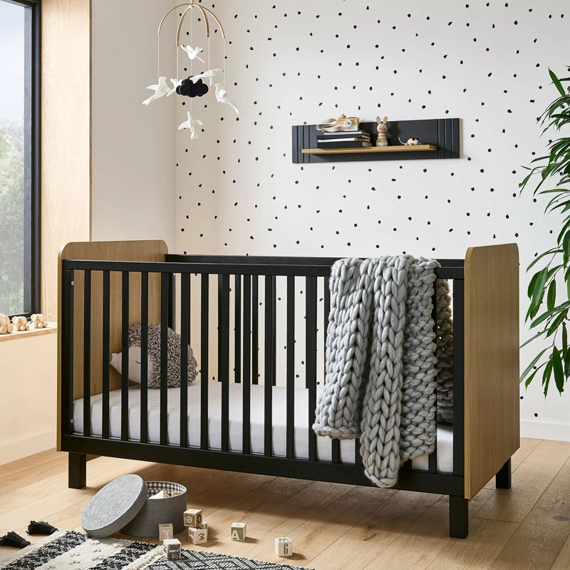 CuddleCo - Rafi Cot Bed - Oak & Black