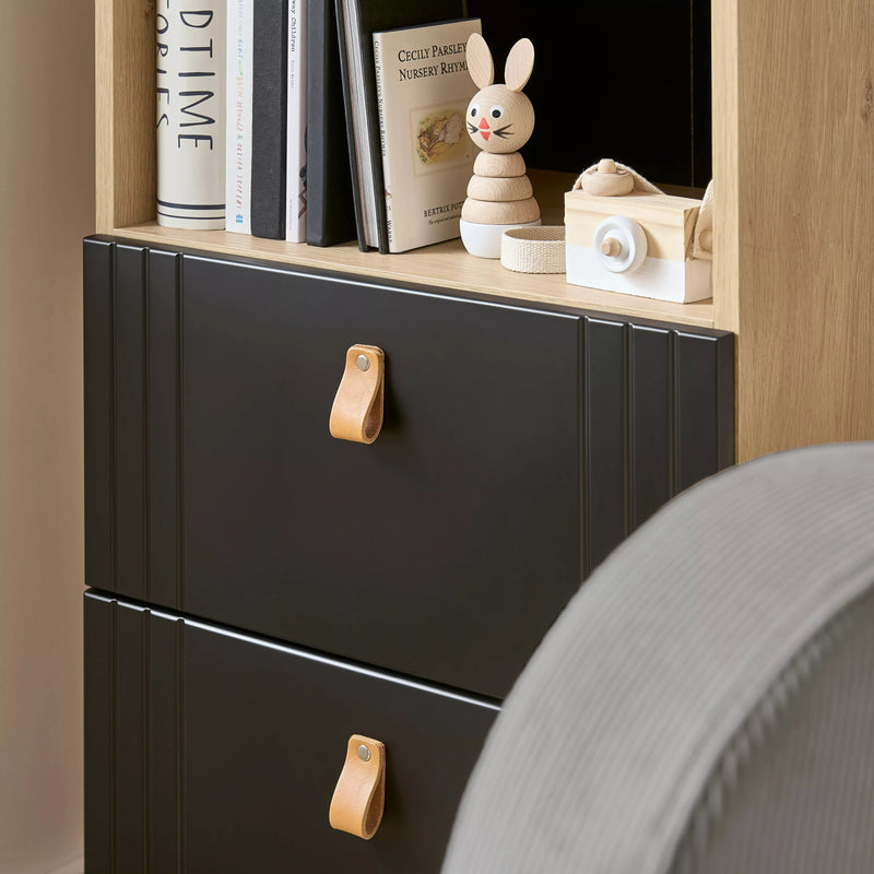 CuddleCo - Rafi Bookcase - Oak & Black