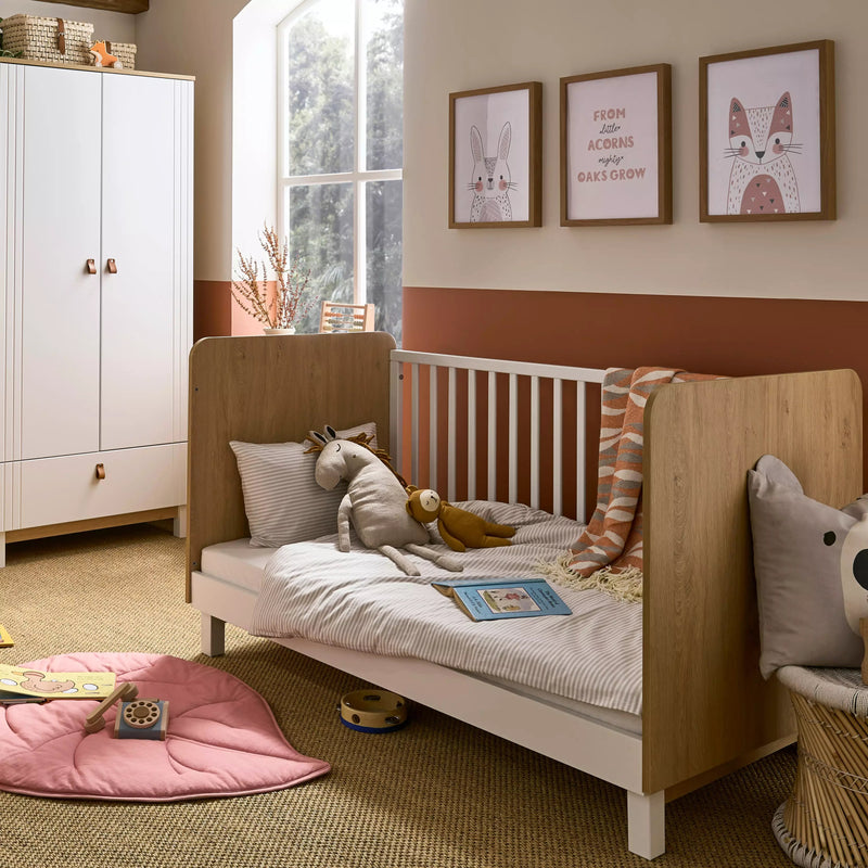 CuddleCo - Rafi Cot Bed - Oak & Black