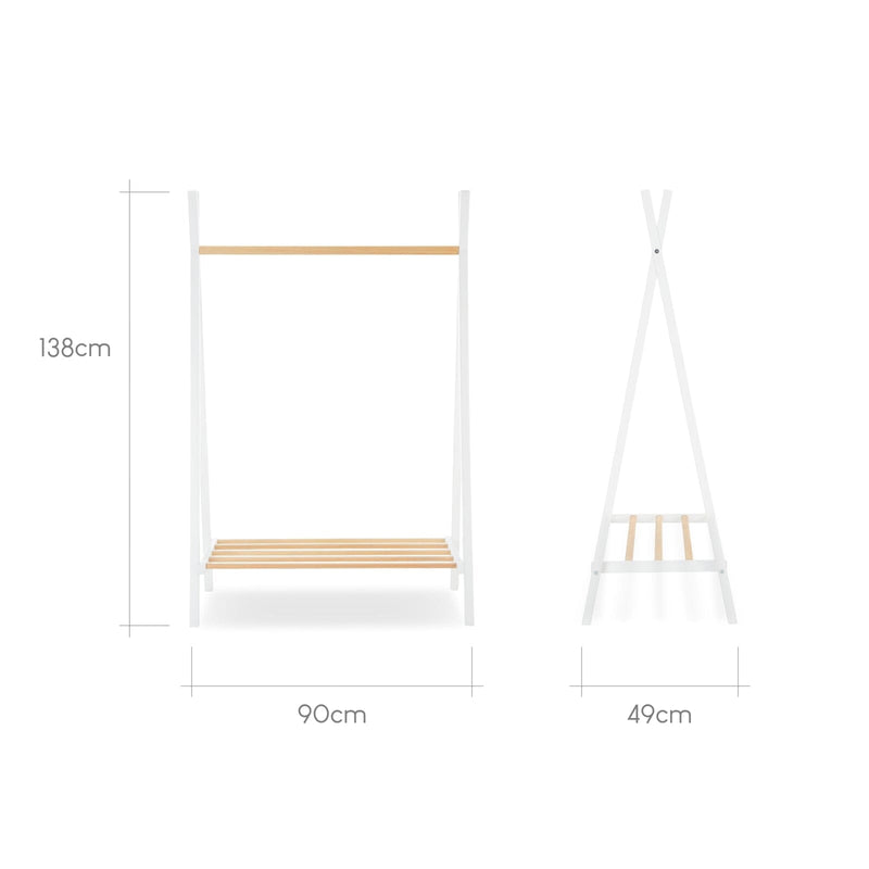 CuddleCo - Nola Clothes Rail - White & Natural