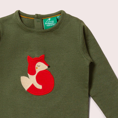 Little Green Radicals - Little Fox Applique Long Sleeve T-Shirt