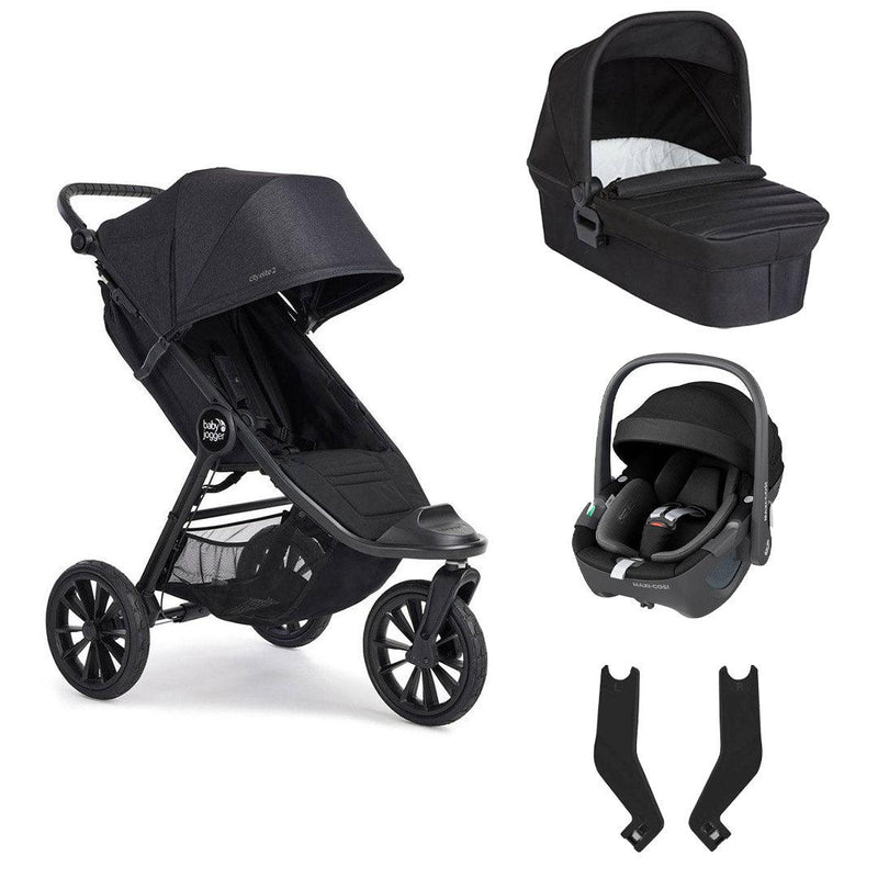 Baby Jogger City Elite 2 + Maxi Cosi Pebble 360 Travel System - Opulent Black