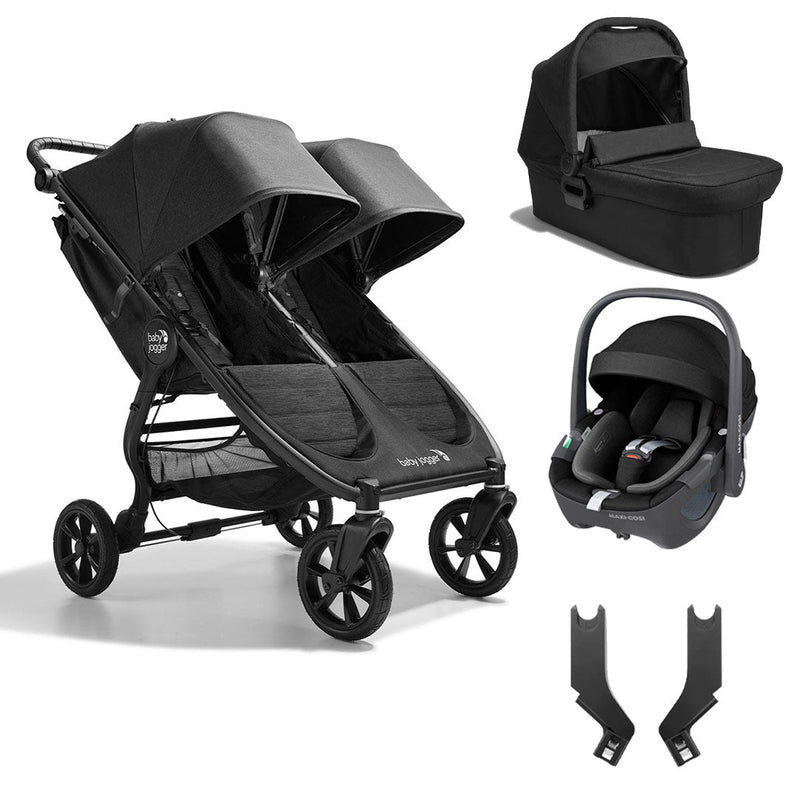 Baby Jogger City Mini GT2 Double + Maxi Cosi Pebble 360 Travel System - Opulent Black