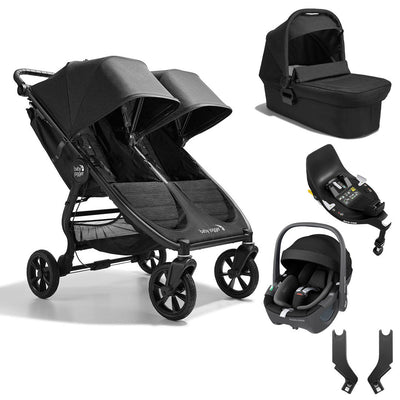 Baby Jogger City Mini GT2 Double + Maxi Cosi Pebble 360 Travel System - Opulent Black