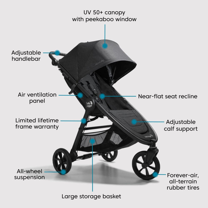 Baby Jogger City Mini GT2 + Carrycot - Opulent Black