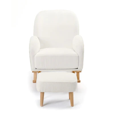 Babymore Freya Nursing Chair with Stool - Off White Bouclé