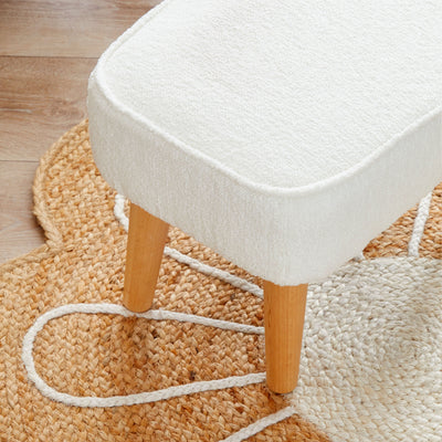 Babymore Freya Nursing Chair with Stool - Off White Bouclé