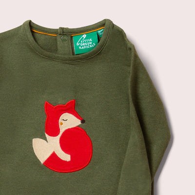 Little Green Radicals - Little Fox Applique Long Sleeve T-Shirt