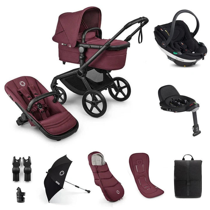 Bugaboo Fox 5 Renew Ultimate + BeSafe Go Beyond Travel System - Dark Cherry