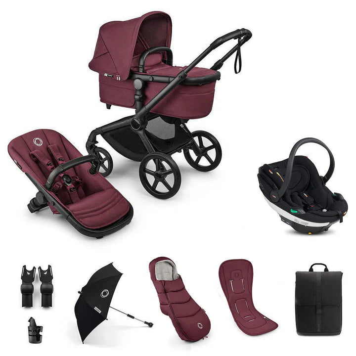 Bugaboo Fox 5 Renew Ultimate + BeSafe Go Beyond Travel System - Dark Cherry