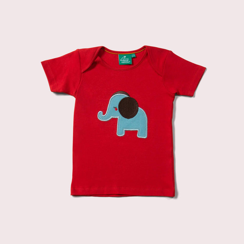 Little Green Radicals - Little Elephant Applique Short Sleeve T-Shirt