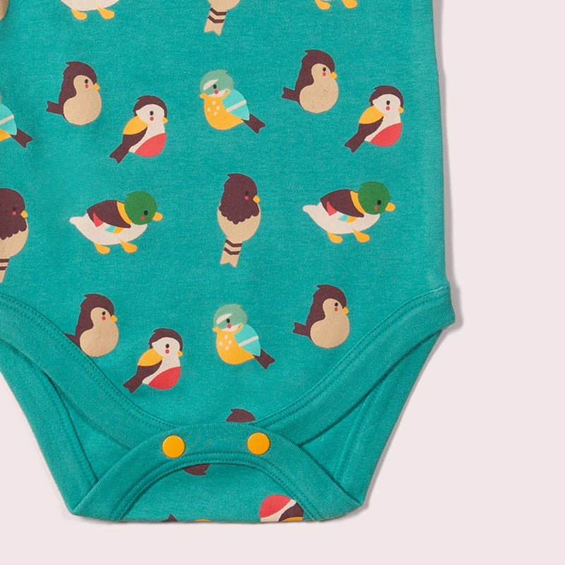 Little Green Radicals - Garden Birds Organic Baby Bodysuit Set - 2 Pack