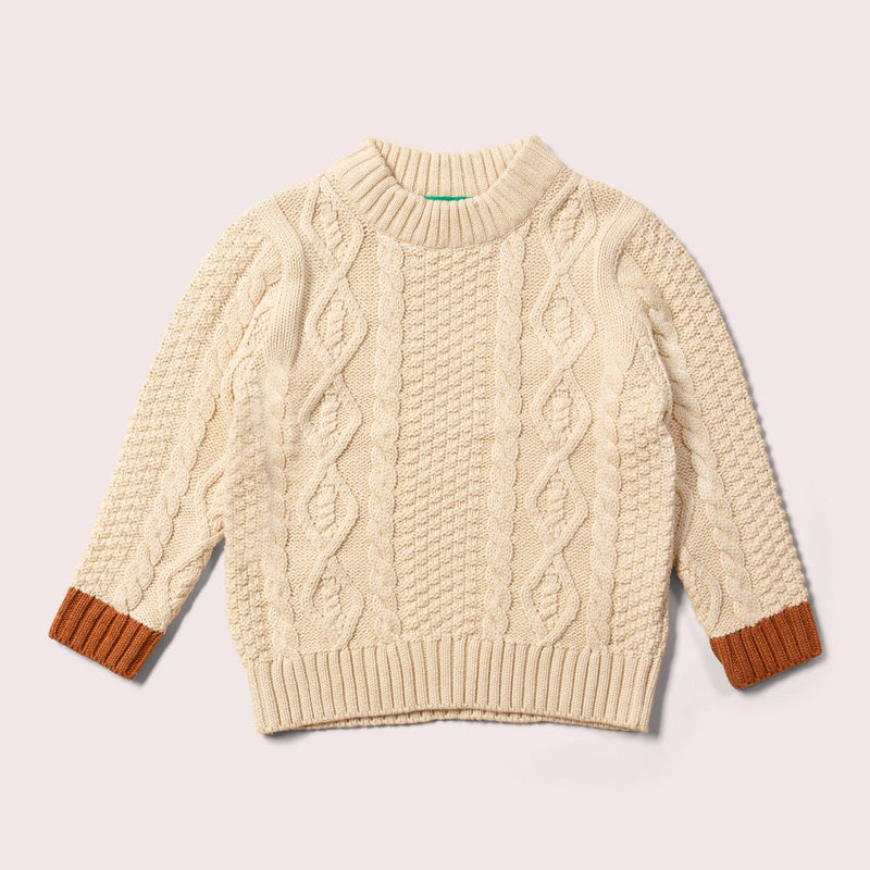 Little Green Radicals - From One To Another Oatmeal Aran Snuggly Knitted Jumper