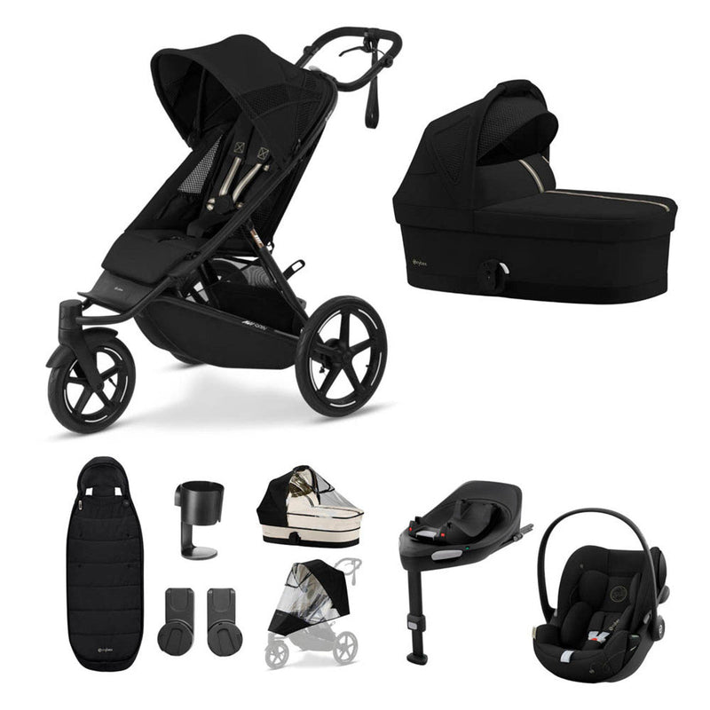 Cybex Avi Spin Stroller & Cloud G Bundle | Moon Black