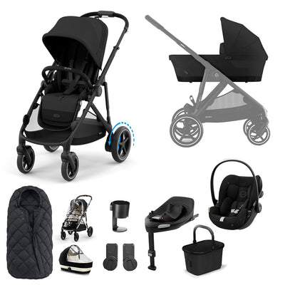 CYBEX eGazelle S Pushchair + Cloud G Luxury Bundle - Moon Black