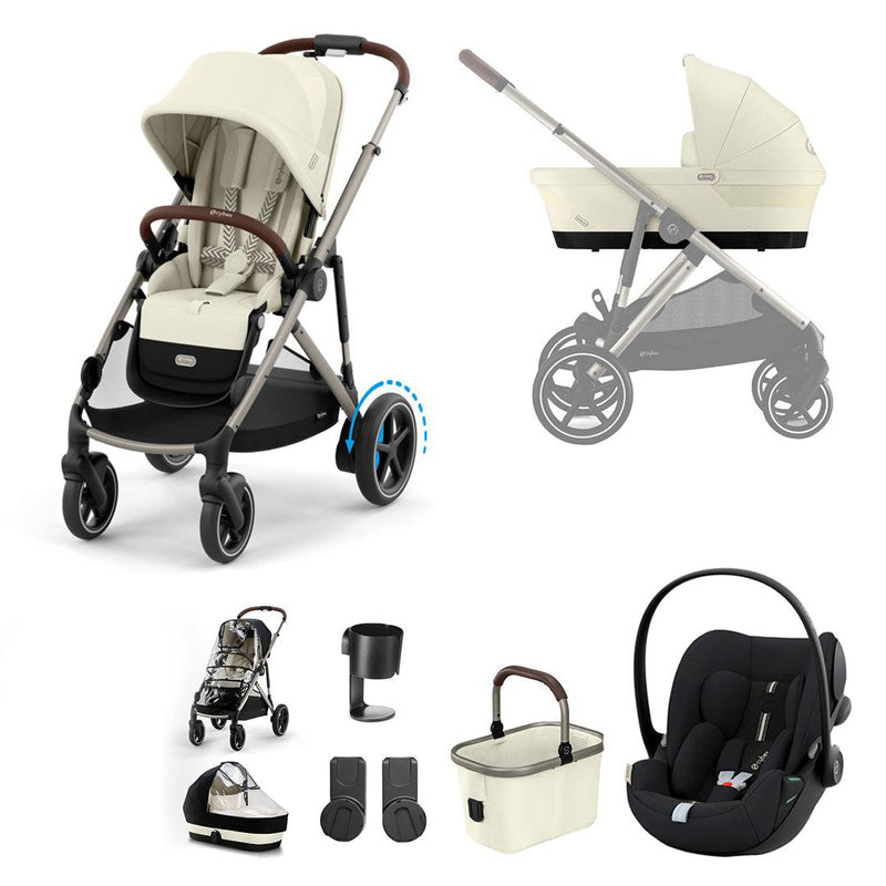 CYBEX eGazelle S Pushchair + Cloud G Luxury Bundle - Seashell Beige