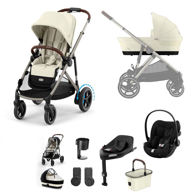 CYBEX eGazelle S Pushchair + Cloud G Luxury Bundle - Seashell Beige