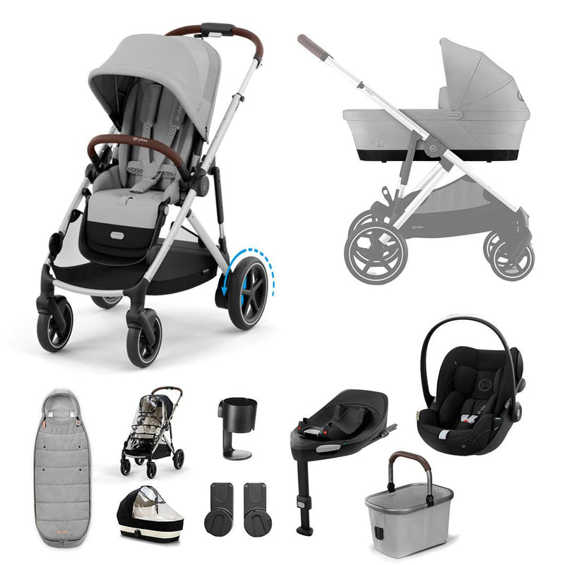 CYBEX eGazelle S Pushchair + Cloud G Luxury Bundle - Stone Grey