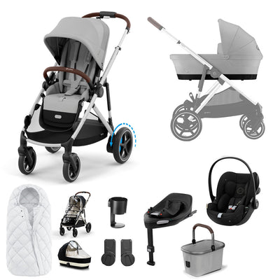 CYBEX eGazelle S Pushchair + Cloud G Luxury Bundle - Stone Grey