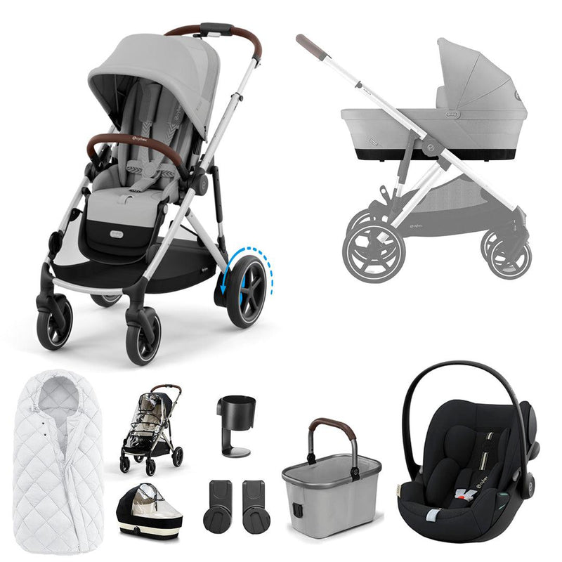 CYBEX eGazelle S Pushchair + Cloud G Luxury Bundle - Stone Grey