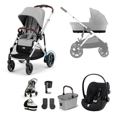 CYBEX eGazelle S Pushchair + Cloud G Luxury Bundle - Stone Grey