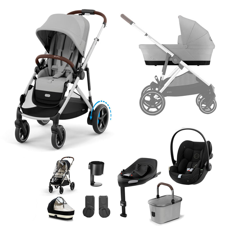 CYBEX eGazelle S Pushchair + Cloud G Luxury Bundle - Stone Grey