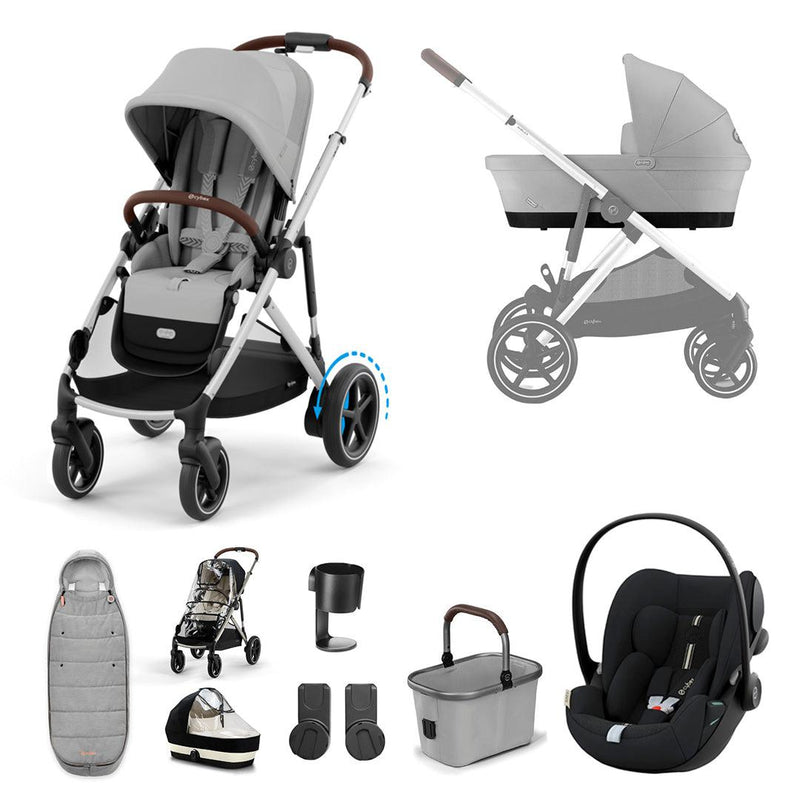 CYBEX eGazelle S Pushchair + Cloud G Luxury Bundle - Stone Grey