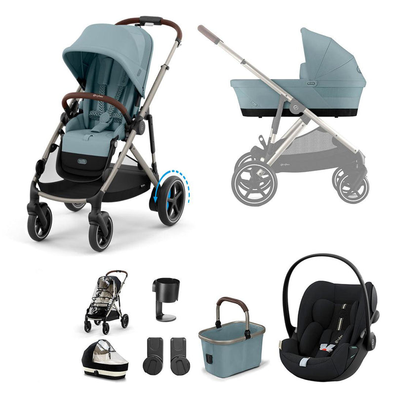 CYBEX eGazelle S Pushchair + Cloud G Luxury Bundle - Stormy Blue