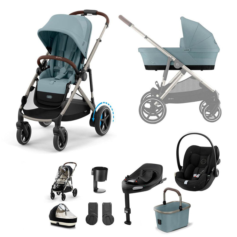 CYBEX eGazelle S Pushchair + Cloud G Luxury Bundle - Stormy Blue