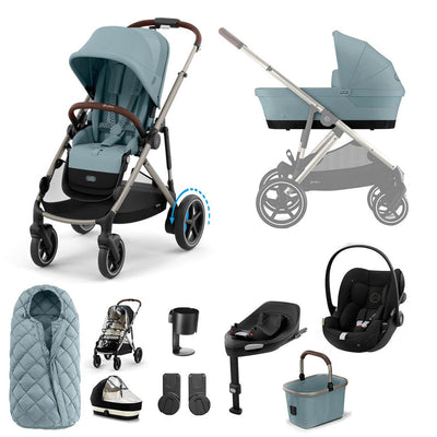 CYBEX eGazelle S Pushchair + Cloud G Luxury Bundle - Stormy Blue