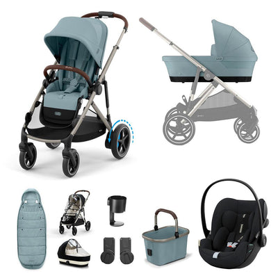 CYBEX eGazelle S Pushchair + Cloud G Luxury Bundle - Stormy Blue