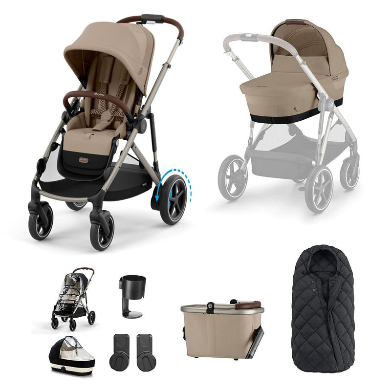 CYBEX eGazelle S Pushchair Essential Bundle - Almond Beige