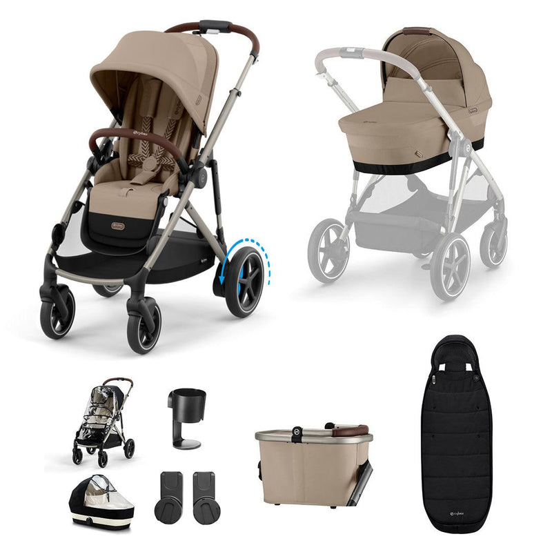 CYBEX eGazelle S Pushchair Essential Bundle - Almond Beige