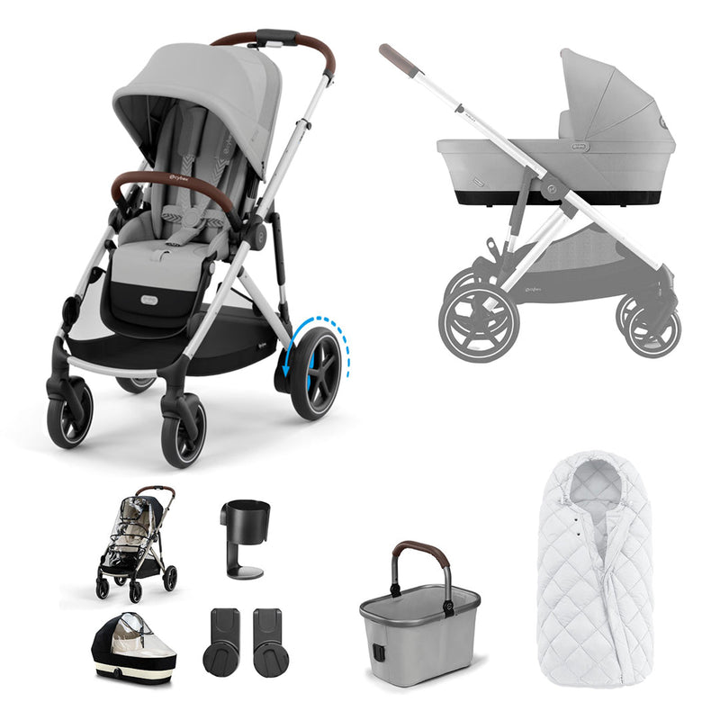 CYBEX eGazelle S Pushchair Essential Bundle - Stone Grey