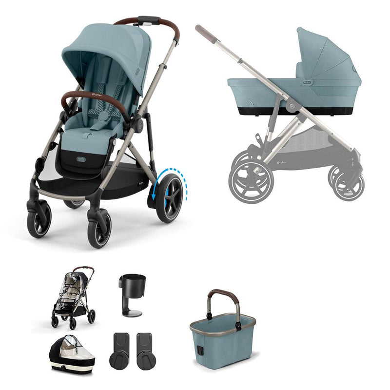 CYBEX eGazelle S Pushchair Essential Bundle - Stormy Blue