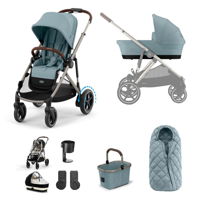 CYBEX eGazelle S Pushchair Essential Bundle - Stormy Blue