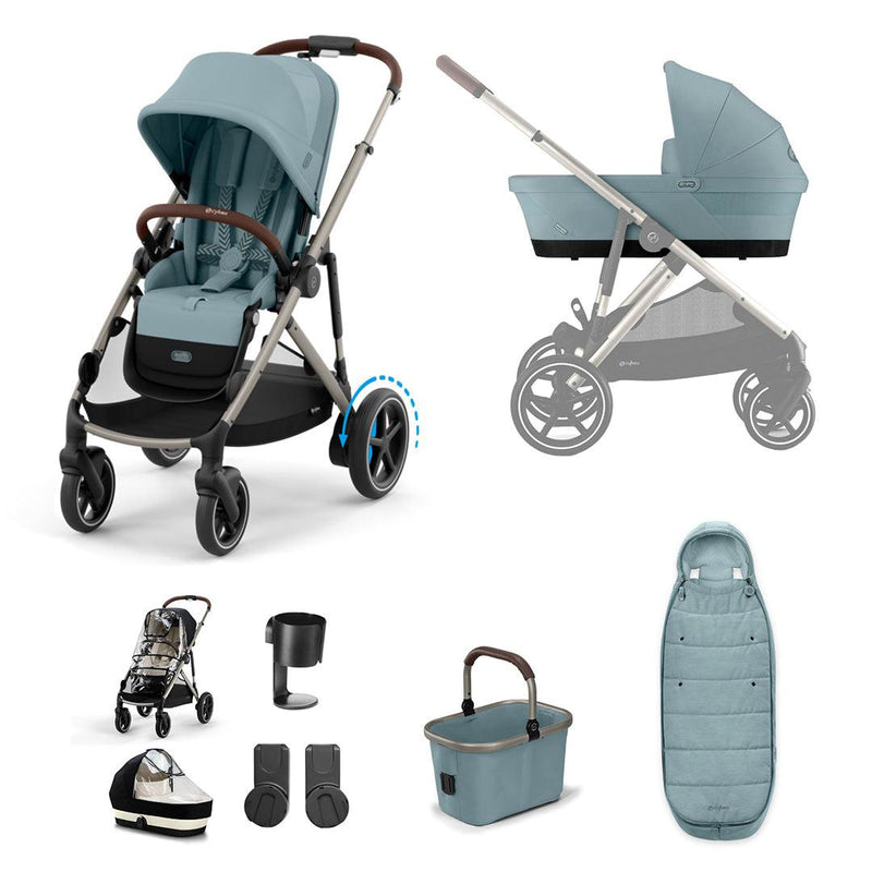 CYBEX eGazelle S Pushchair Essential Bundle - Stormy Blue