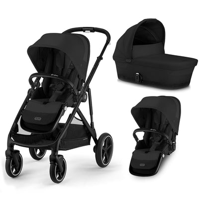 CYBEX Gazelle S Double Pushchair - Moon Black