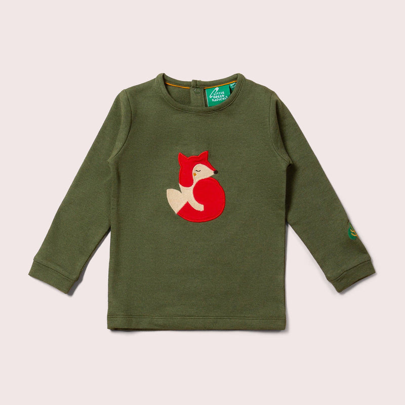 Little Green Radicals - Little Fox Applique Long Sleeve T-Shirt