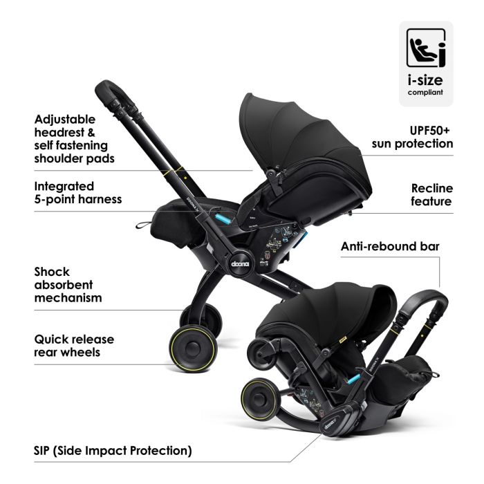 Doona X Infant I-Size Car Seat Nitro Black