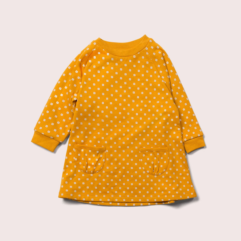 Little Green Radicals - Golden Flowers Snuggle Pocket Dress