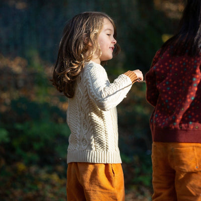 Little Green Radicals - From One To Another Oatmeal Aran Snuggly Knitted Jumper