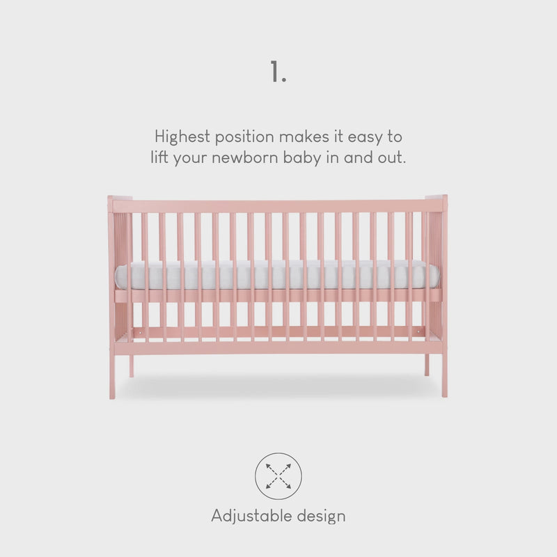 CuddleCo - Nola Cot bed - Blush Pink